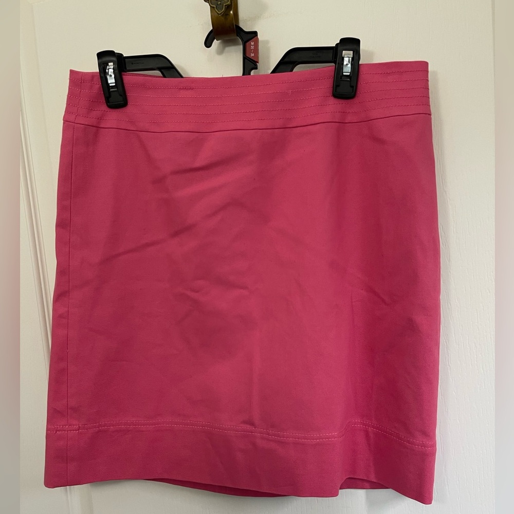 Talbots Women's Pink Pencil Skirt Size 8 Short Solid Side Zip (sku385)
